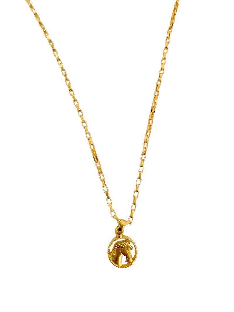 Conjunto Semi Joia Colar e Pulseira Masculino Elo Quadrado Fino Pingente Horse