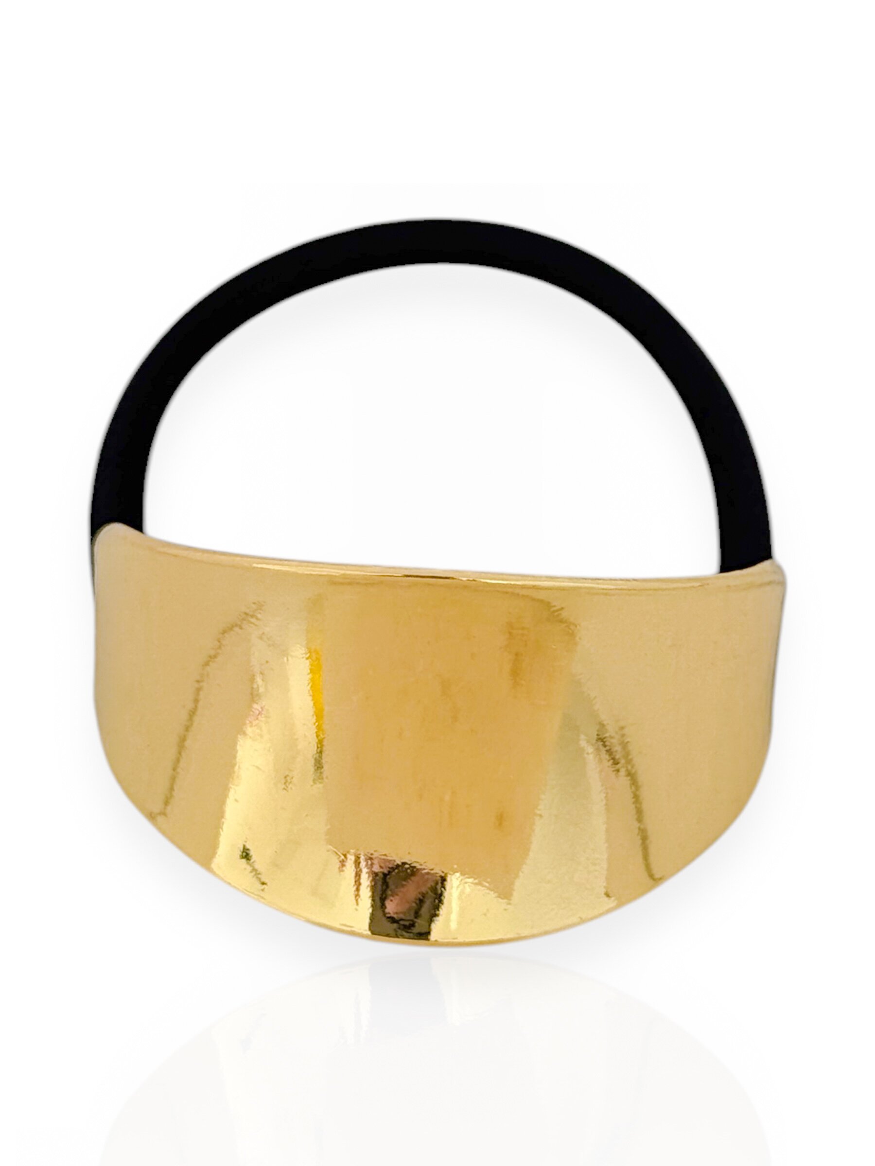 Elástico Folheado a Ouro 18k e Prata 925 Barra Curva Larga