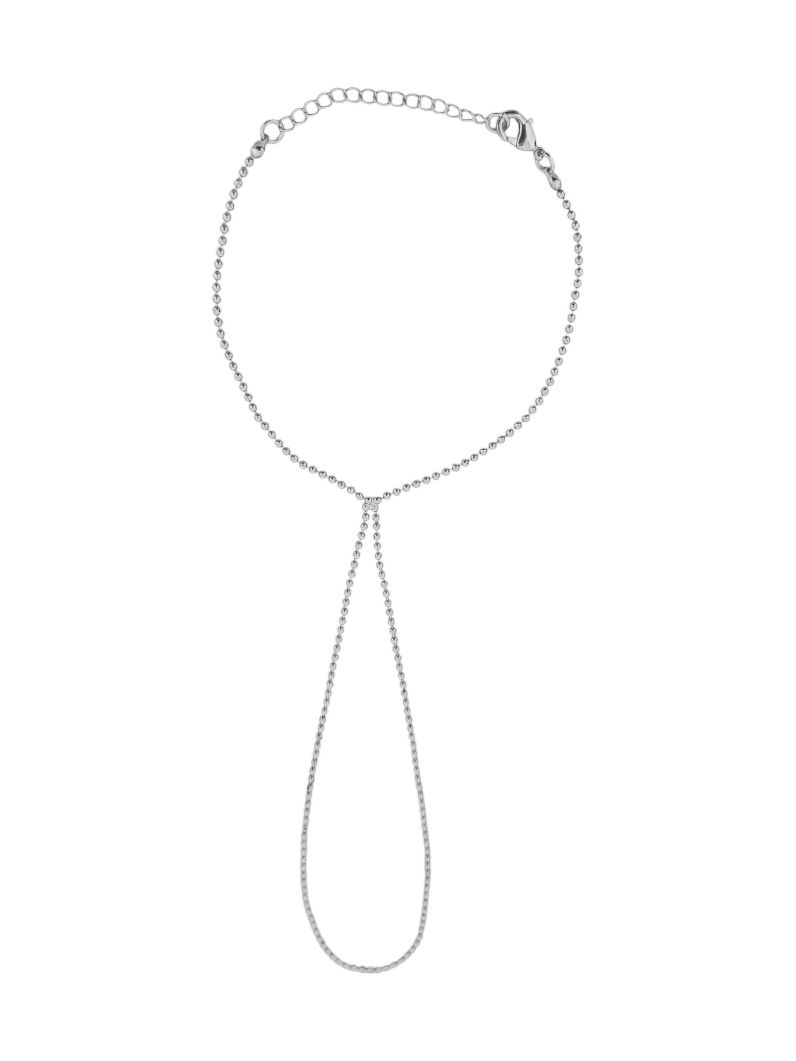 Hand Chain Folheada a Ouro 18k e Prata Com Mini Esferas