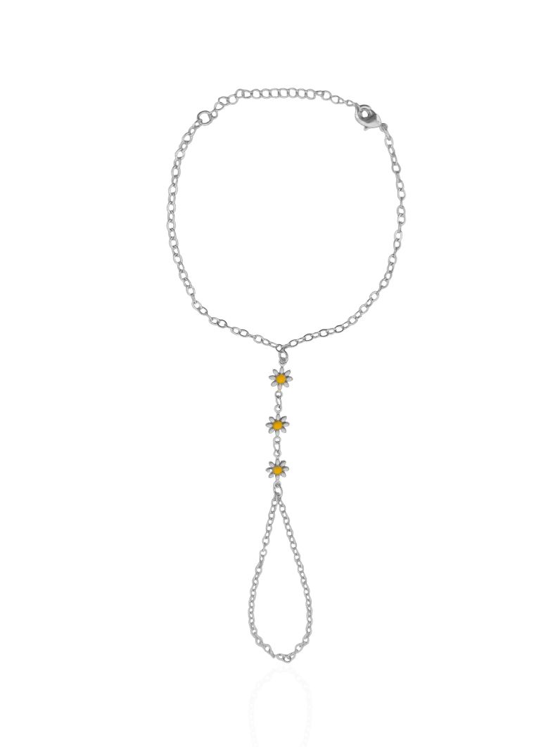 Hand Chain Folheada a Ouro 18k Design Margarida