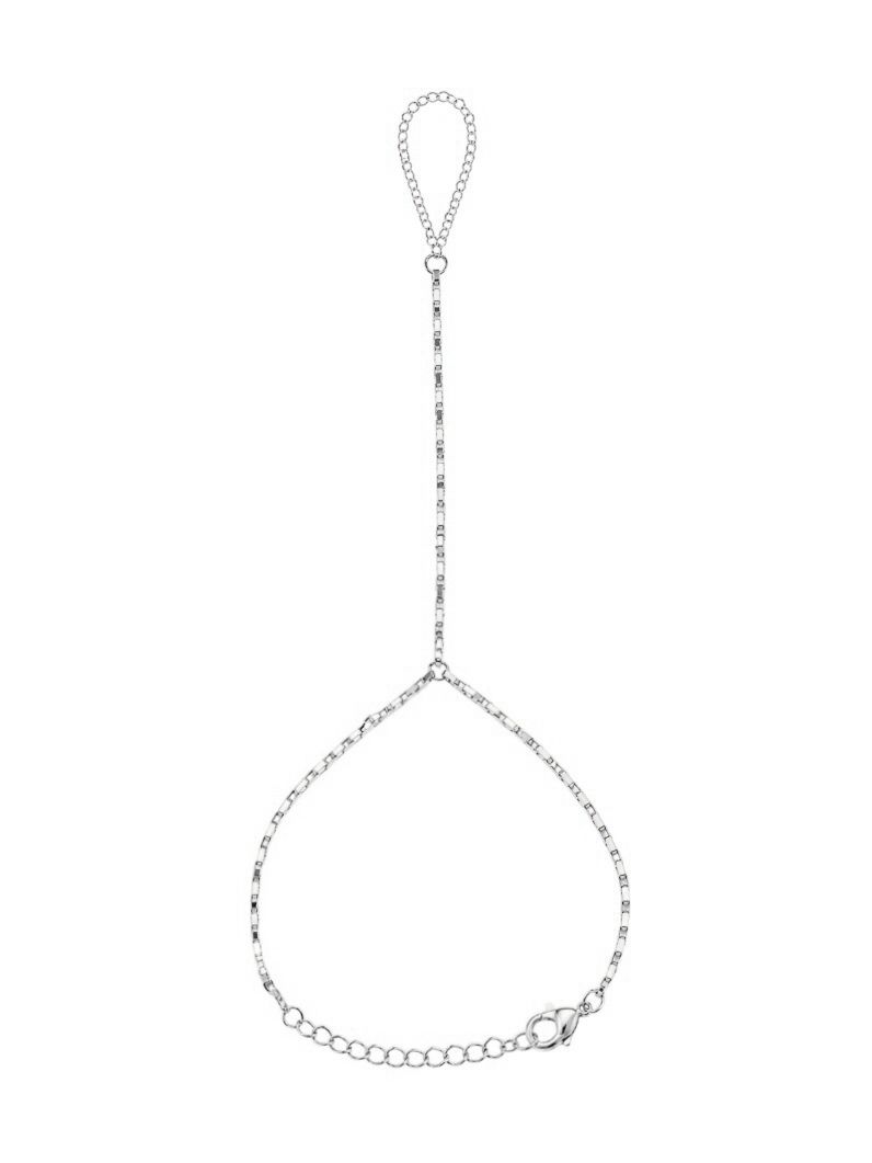 Hand Chain Folheada a Ouro 18k e Prata Elos Quadrados
