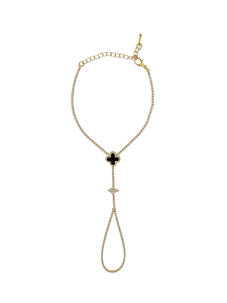 Hand Chain Folheada a Ouro 18k e Prata Inspiração Vg.