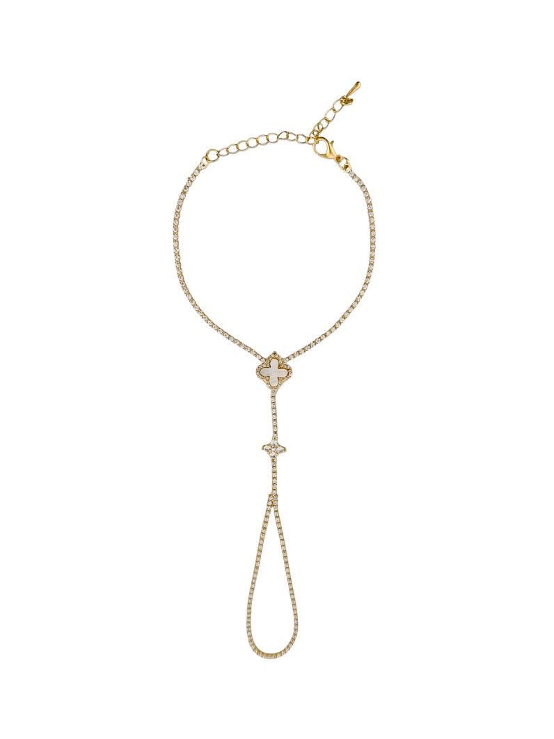 Hand Chain Folheada a Ouro 18k e Prata Inspiração Vg.