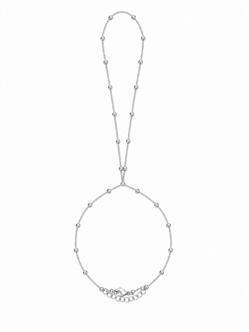 Hand Chain Folheada a Ouro 18k e Prata Mini Esferas