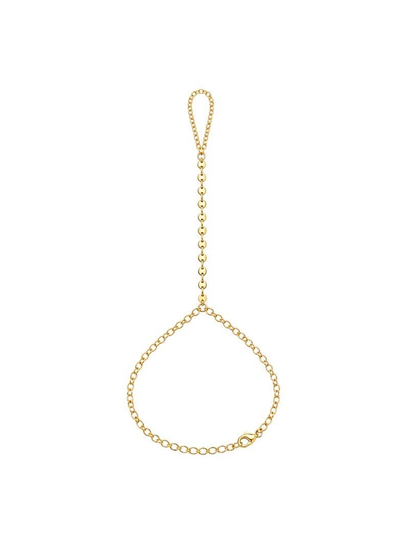 Hand Chain Folheada a Ouro 18k e Prata Mini Plaquinhas
