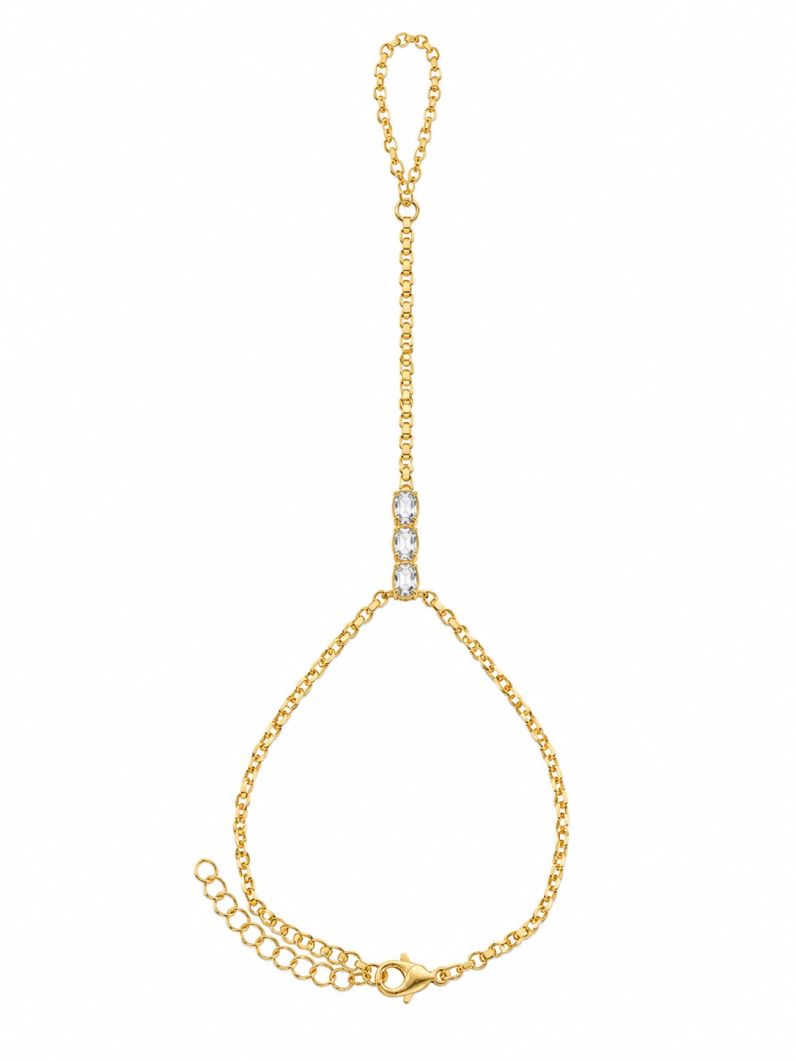 Hand Chain Folheada a Ouro 18k Elos Modernos