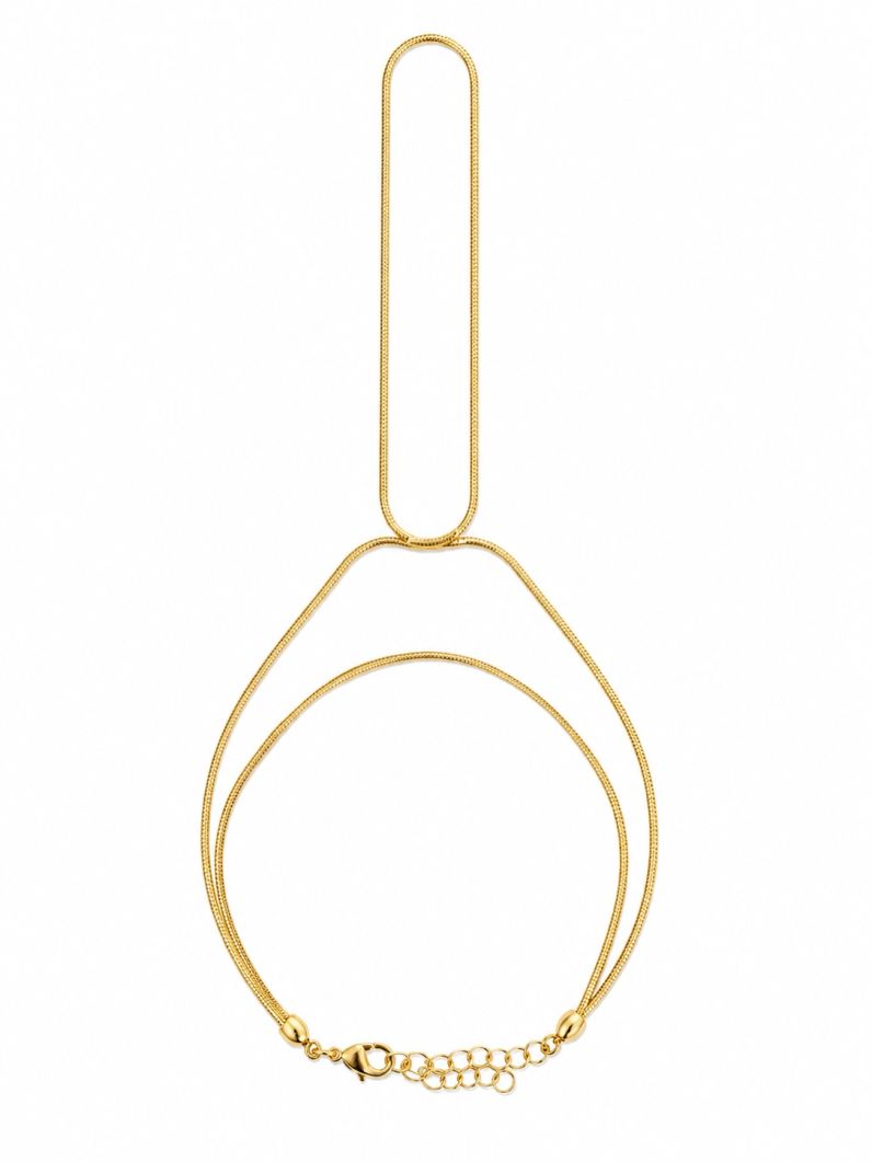 Hand Chain Folheada a Ouro 18k Rabo de Tatu