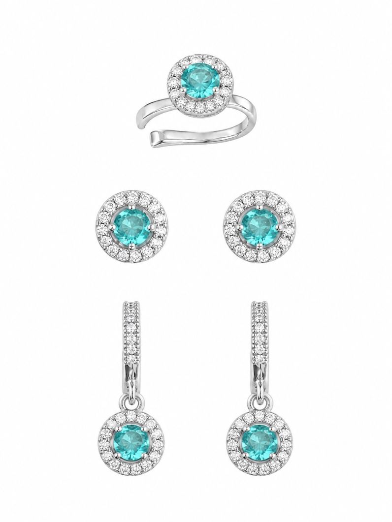 Kit Brinco e Piercing Folheado a Ouro 18k e Prata Circulo Com ZIrconia