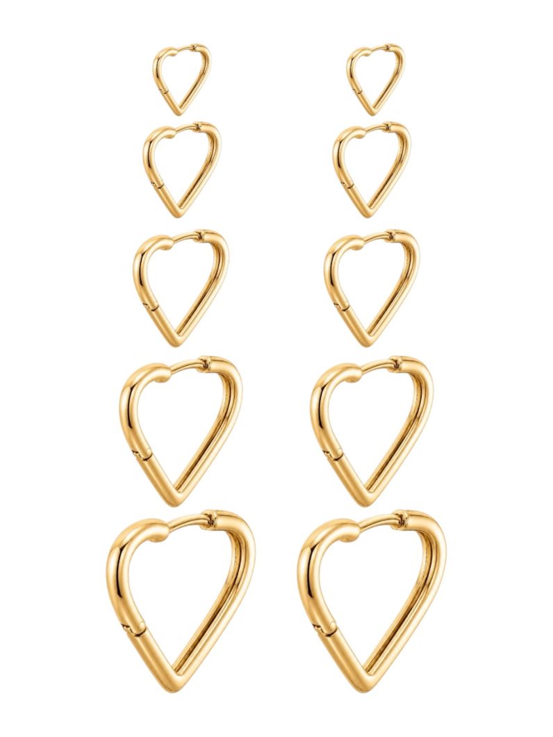 Kit Brinco Folheado a Ouro 18k e Prata Argolas Design Triangulo