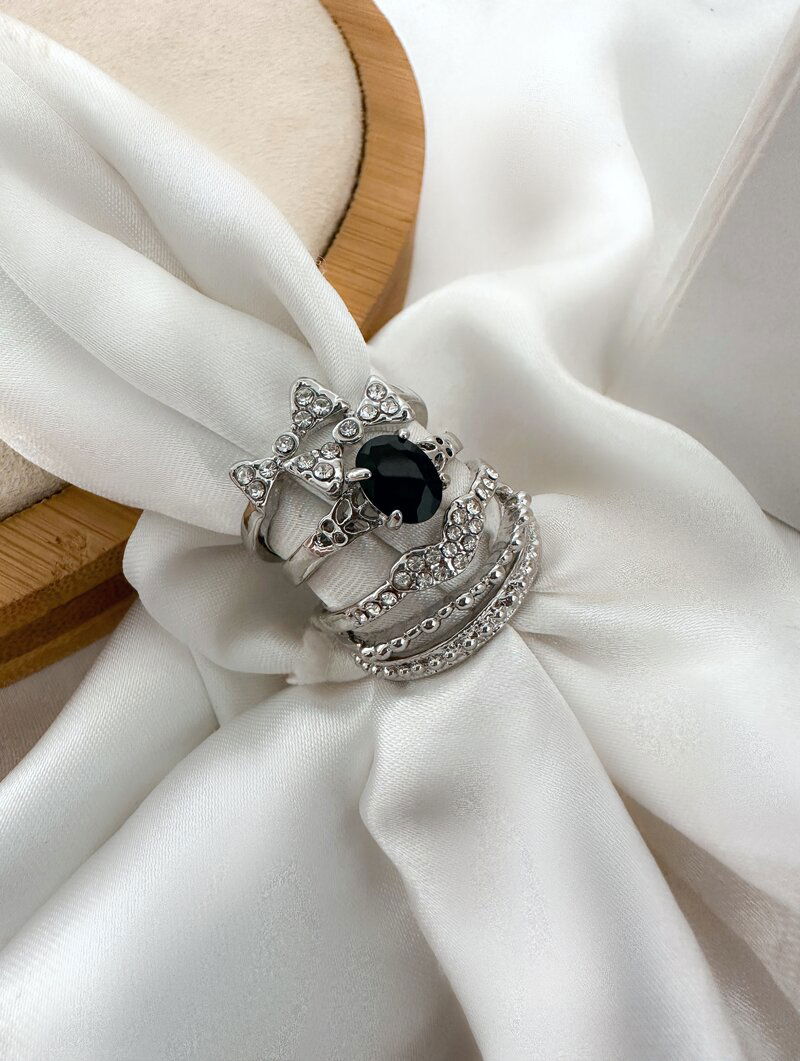 Kit de Anel Folheado a Ouro 18k e Prata Inspiração Joalheria