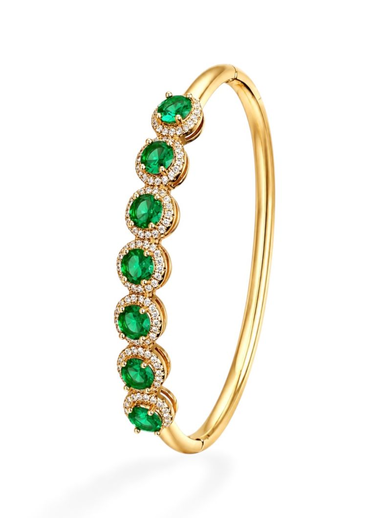 Bracelete Folheado a Ouro 18k e Prata Cristais Coloridos Cravejados