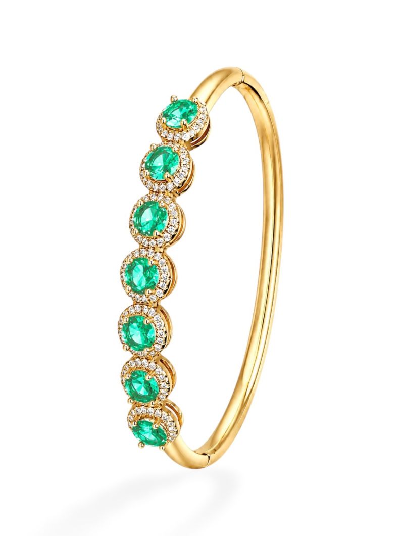Bracelete Folheado a Ouro 18k e Prata Cristais Coloridos Cravejados