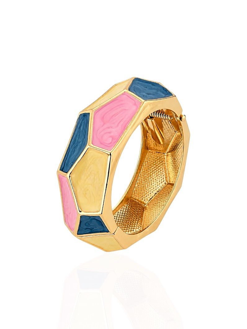 Bracelete Folheado a Ouro 18k Resinado Colorido