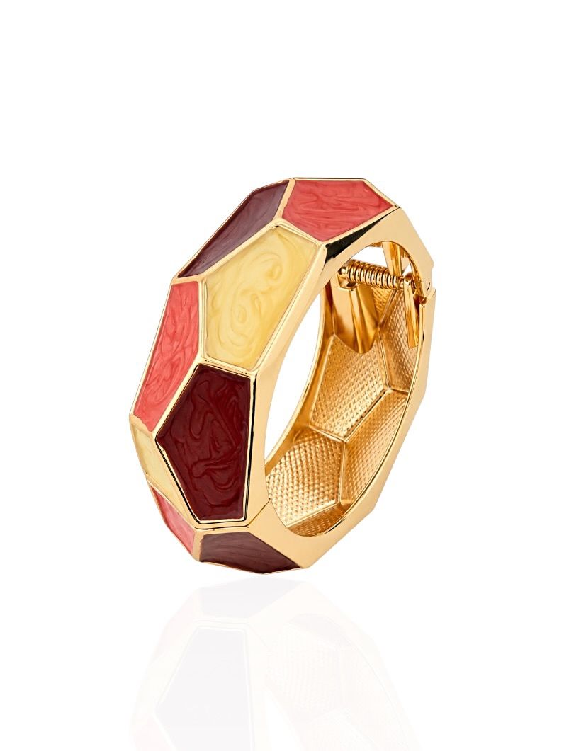 Bracelete Folheado a Ouro 18k Resinado Colorido