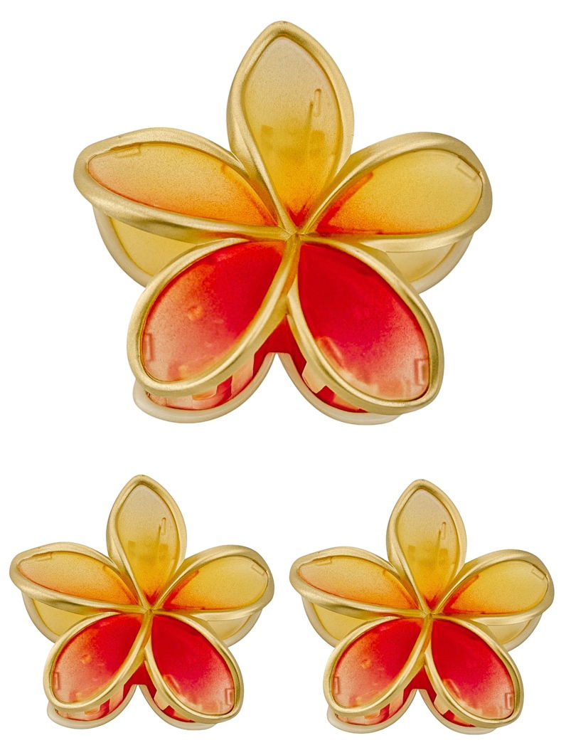 Kit de Presilhas Folheadas a Ouro 18k Resinada Design Flores Coloridos