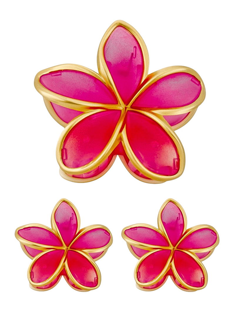 Kit de Presilhas Folheadas a Ouro 18k Resinada Design Flores Coloridos