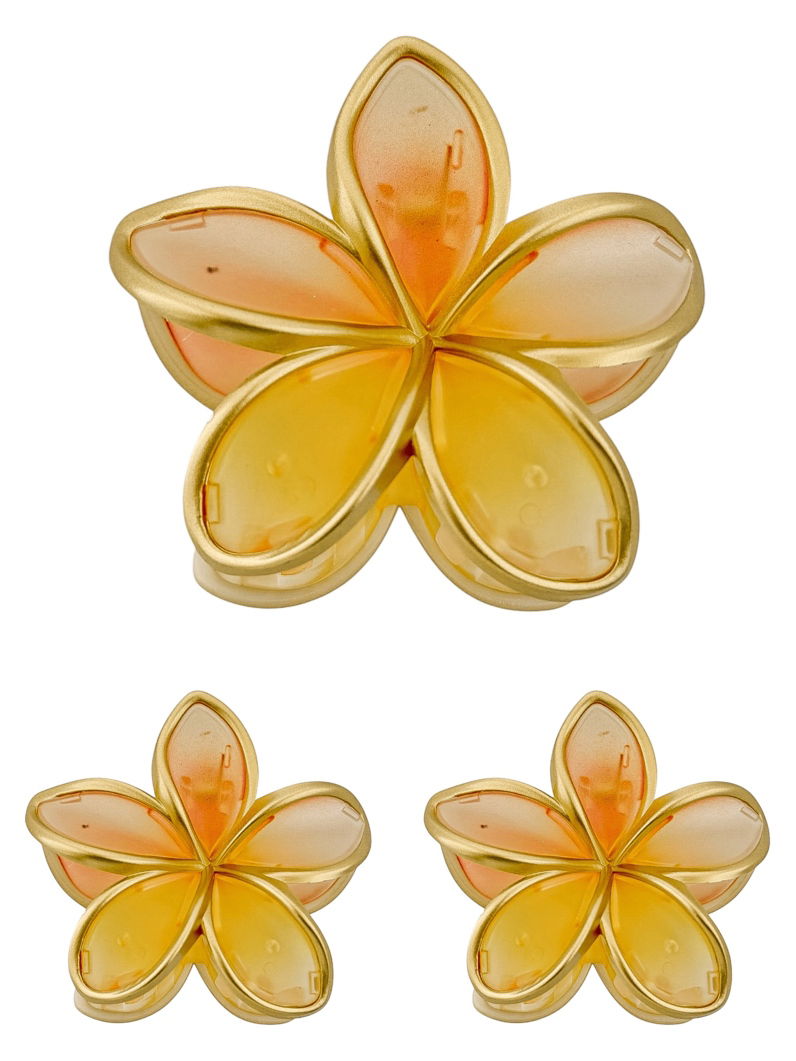Kit de Presilhas Folheadas a Ouro 18k Resinada Design Flores Coloridos