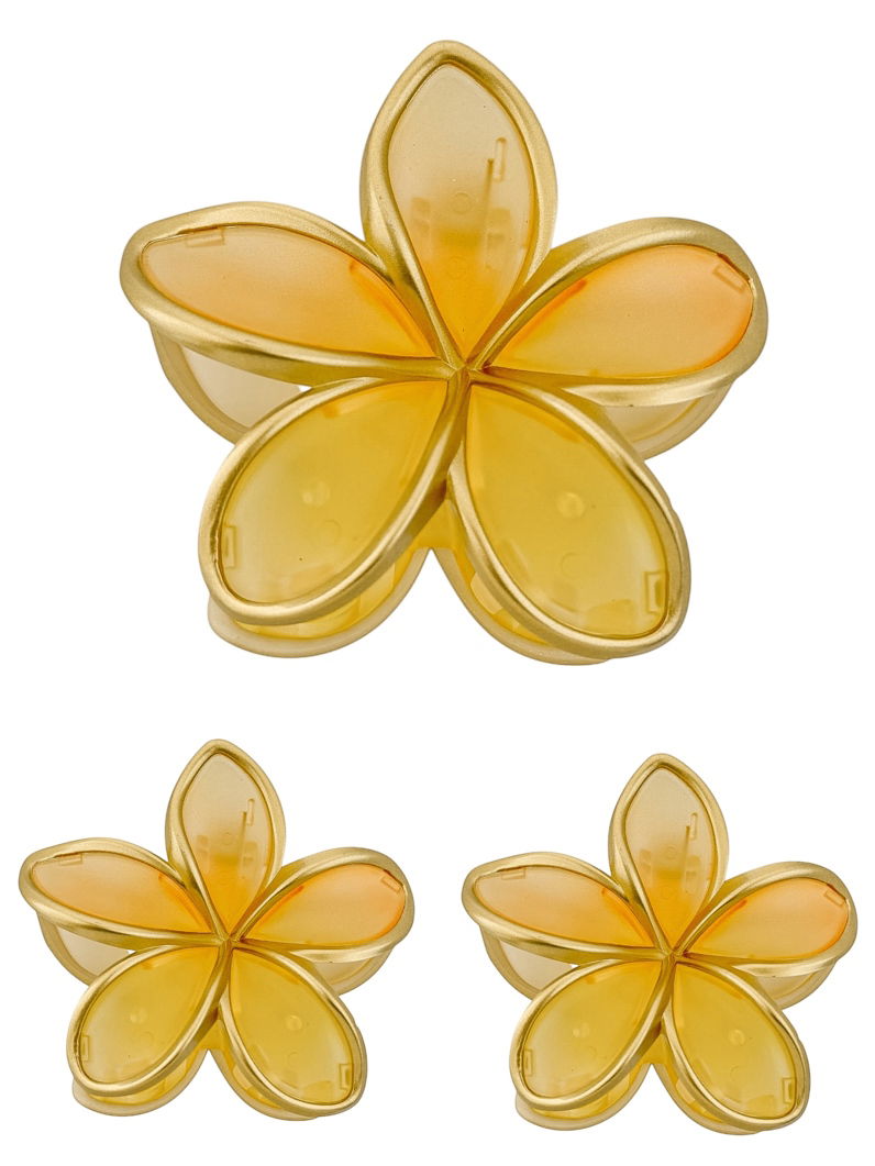 Kit de Presilhas Folheadas a Ouro 18k Resinada Design Flores Coloridos