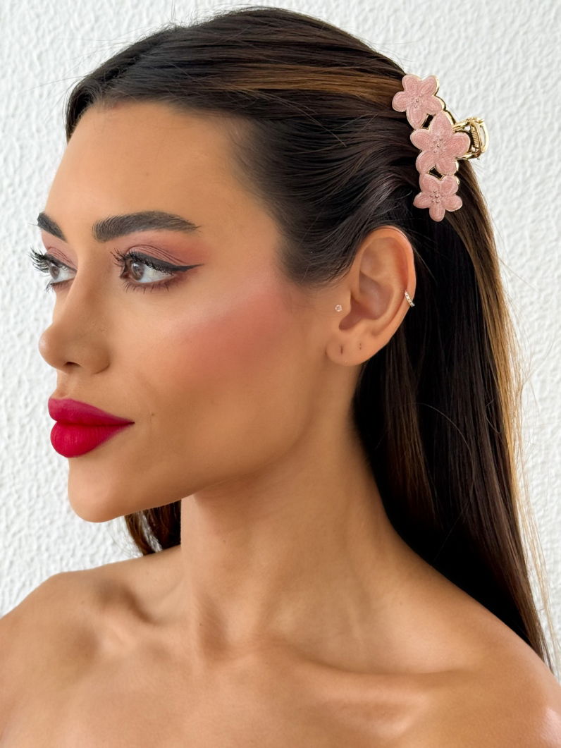 Kit de Presilhas Folheadas a Ouro 18k Resinadas Design Flores