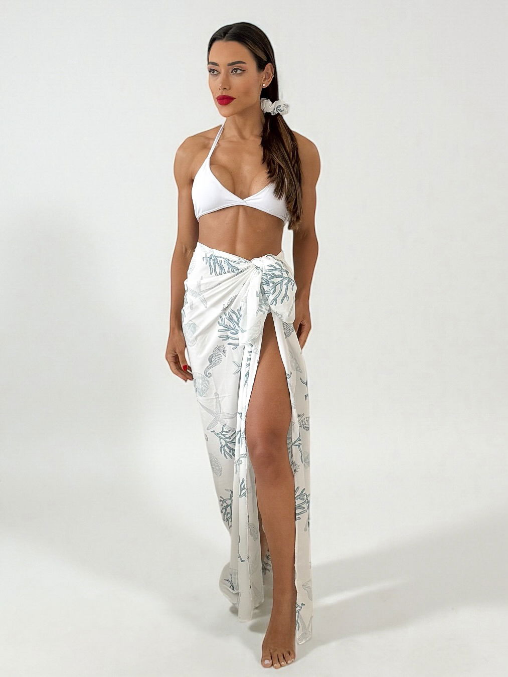 Kit Lenço e Scrunchies Estampa Moda Verão