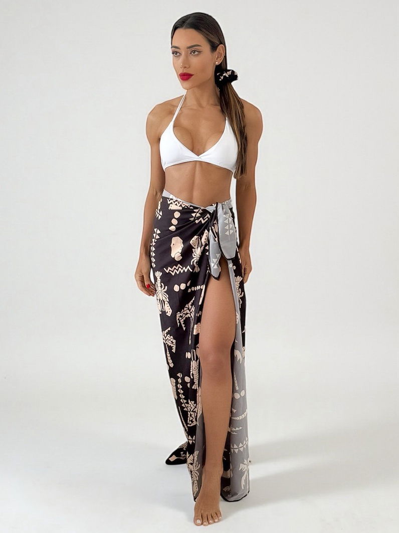 Kit Lenço e Scrunchies Estampa Moda Verão