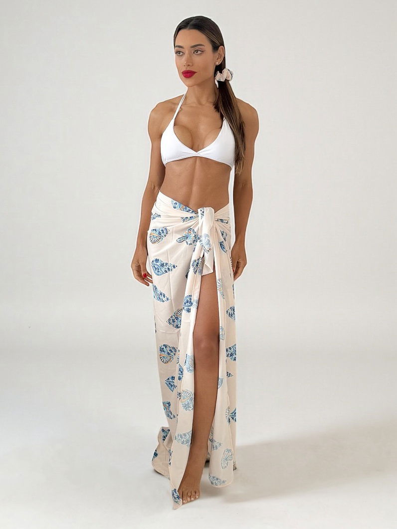 Kit Lenço e Scrunchies Estampa Moda Verão