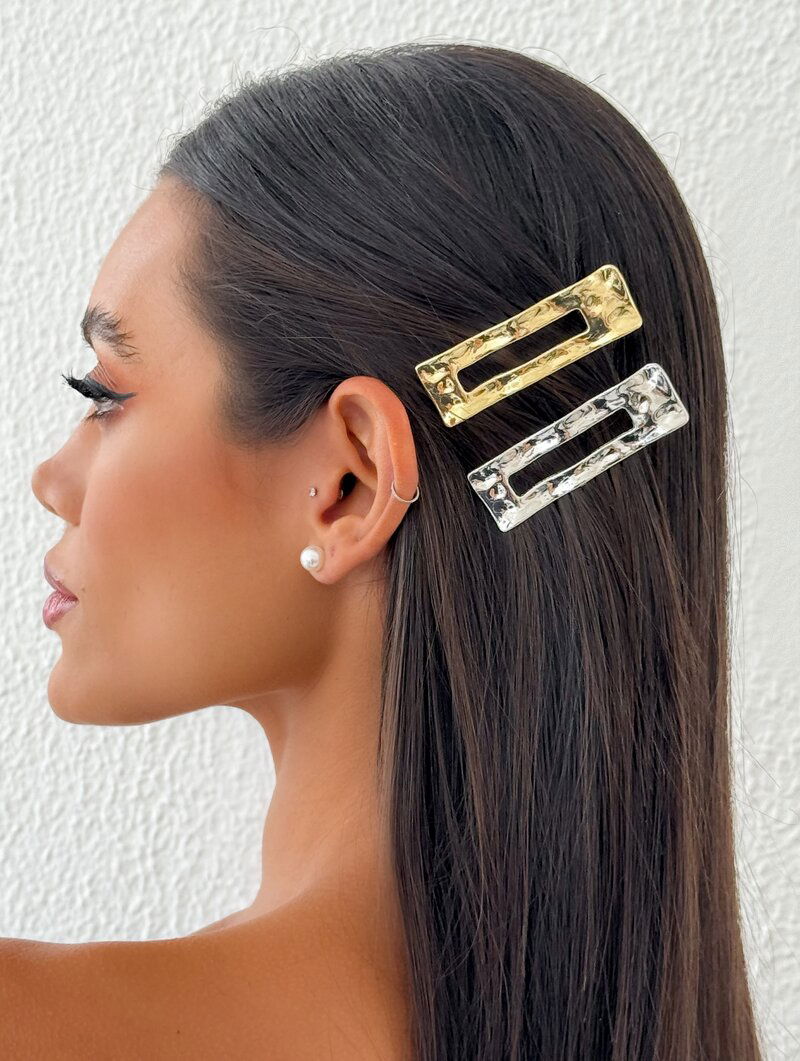 Kit Presilha Folheado a Ouro 18K e a Prata Onduladas