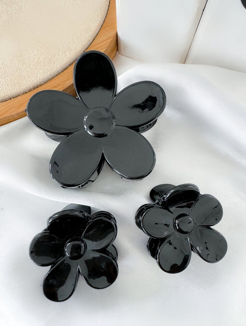 Kit Três Presilhas Flores de Acrílico