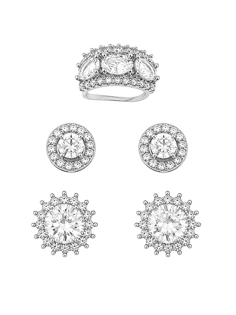 Kit Trio de Brinco e Piercing Folheado a Ouro 18k e Prata Ponto de Luz
