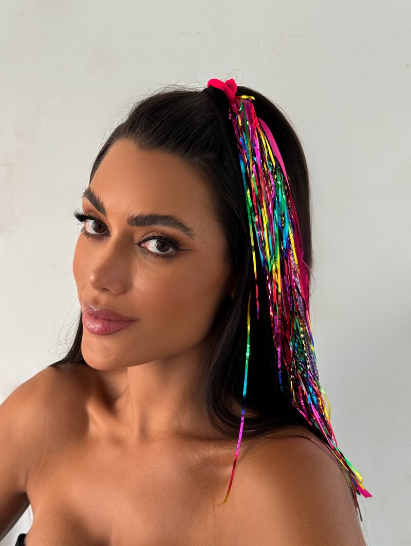 Lacinho de Cabelo com Franja Colorida