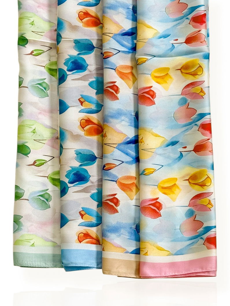 Lenço Estampa Design Tulipas