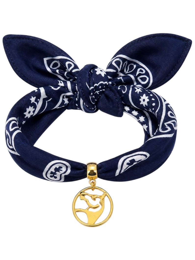 Lenço Estampado Pingente Cavalo Liso