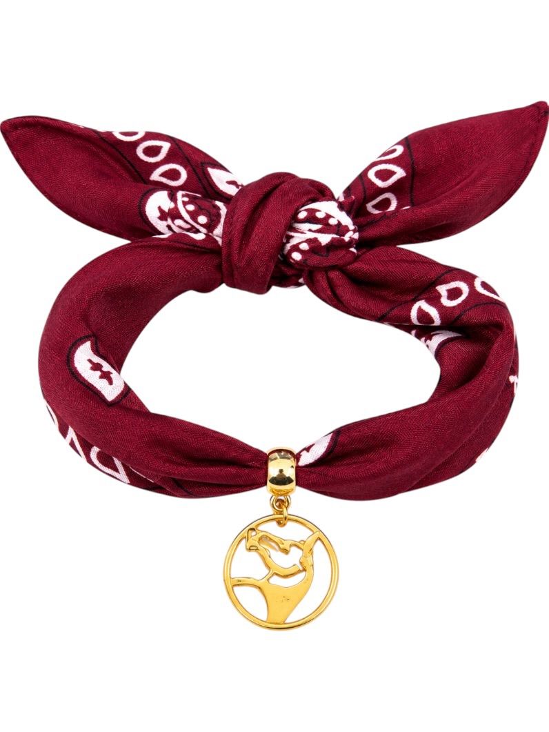 Lenço Estampado Pingente Cavalo Liso