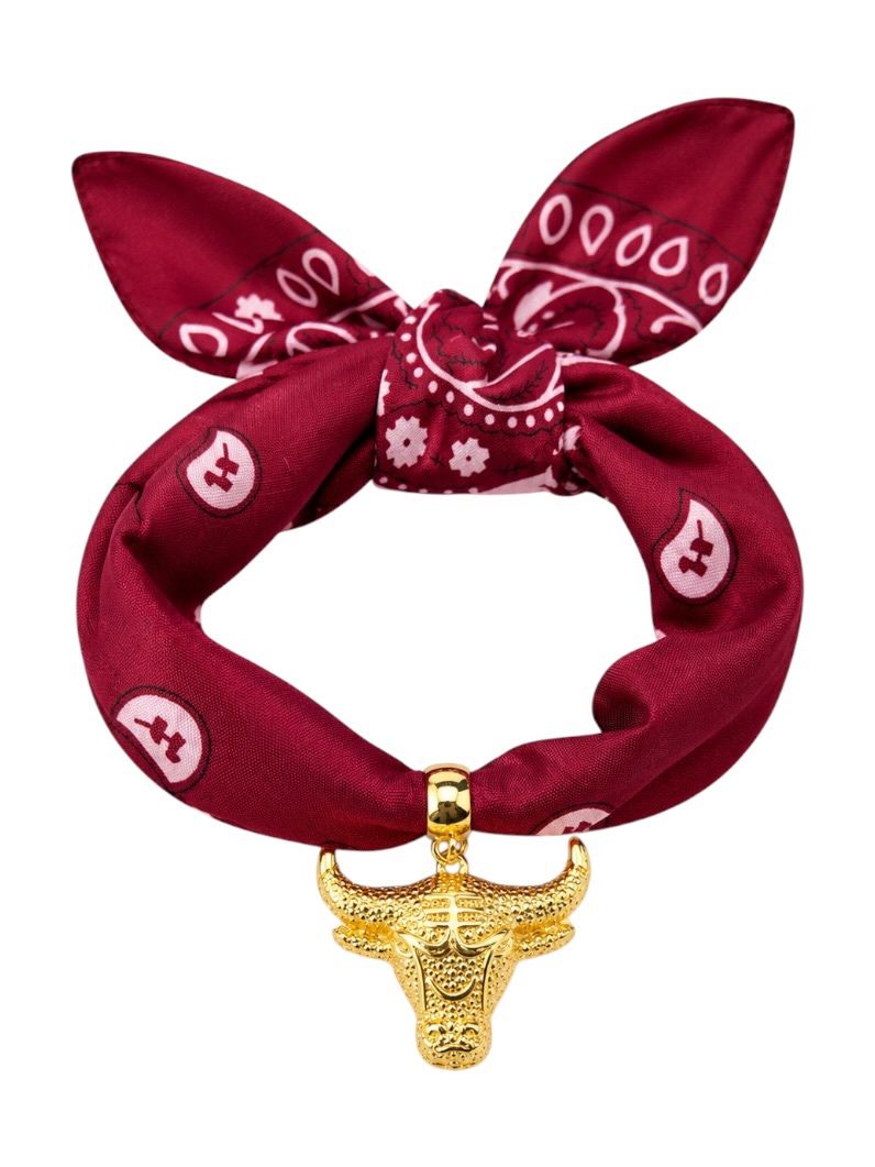 Lenço Estampado Pingente Touro