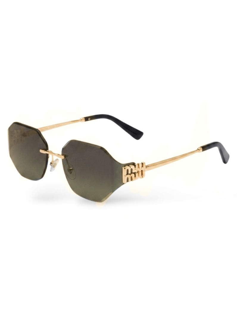 Óculos Nina- Armação Dourado Com Lente Verde