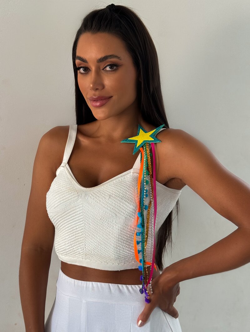 Ombreira com Estrela e Franja Colorida