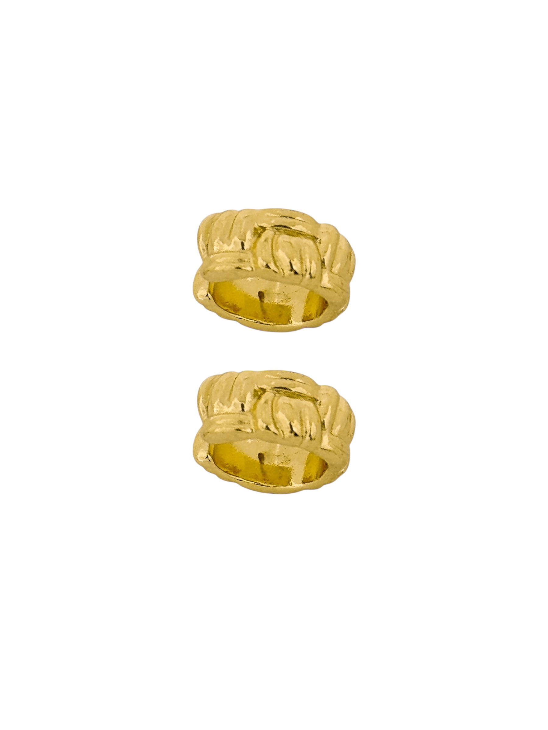 Piercing Duplo Folheado a Ouro 18k e Prata Martelado