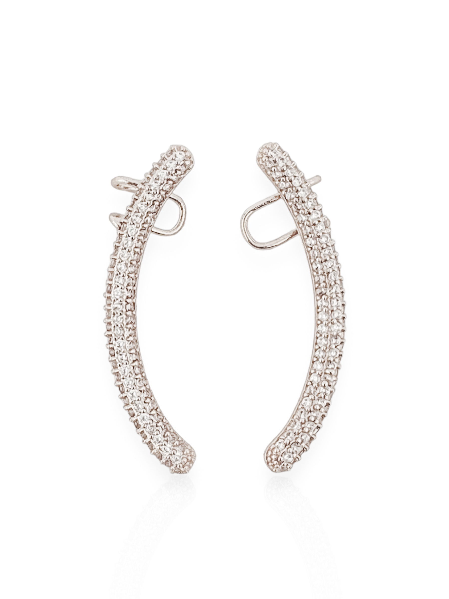 Piercing Ear Cuff fake folheado a ouro 18k e Prata Cravejado