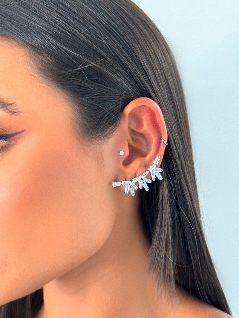 Piercing Ear Cuff Folheado a Ouro 18k e Prata