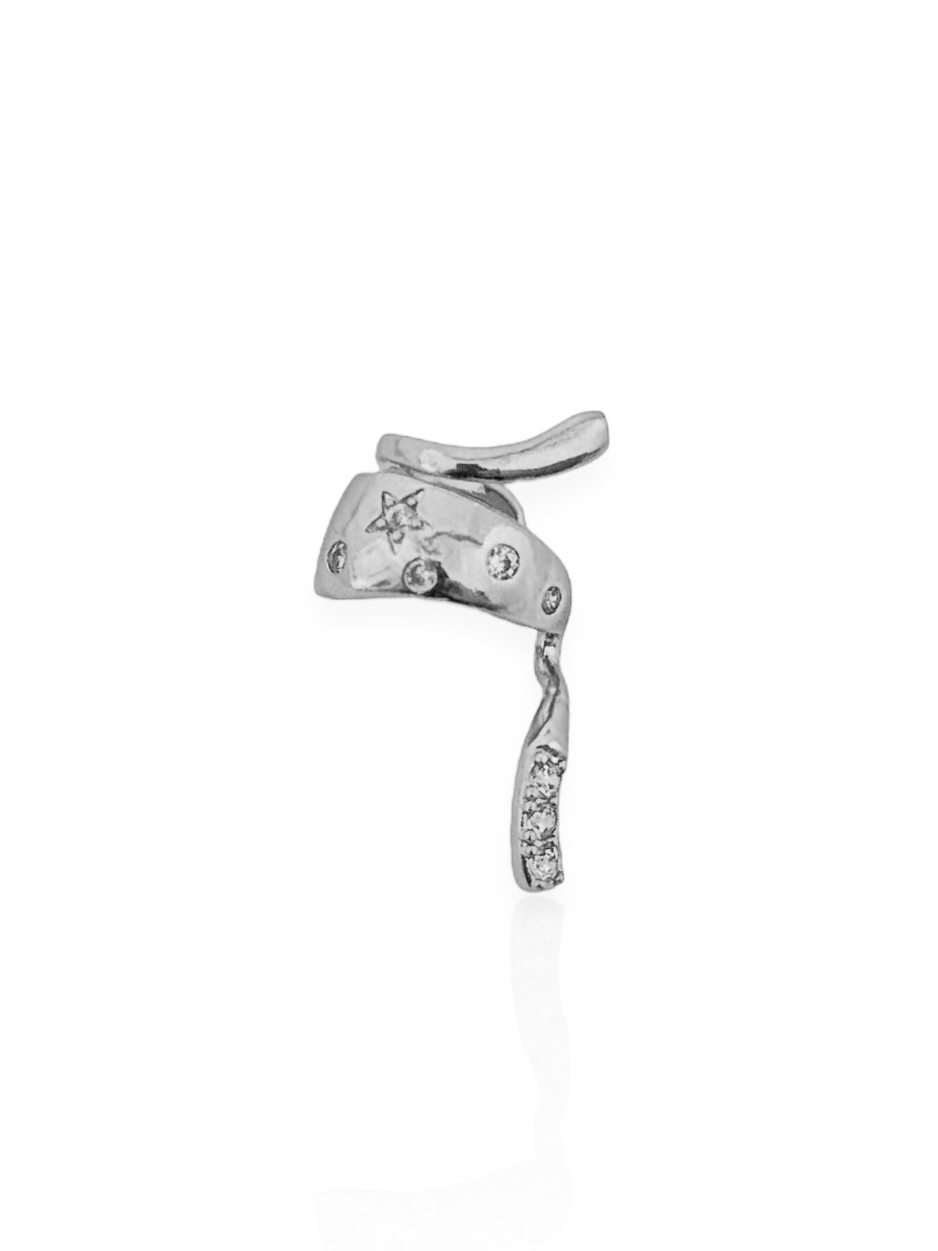 Piercing Ear Cuff Folheado a Ouro 18K e Prata Design Serpente