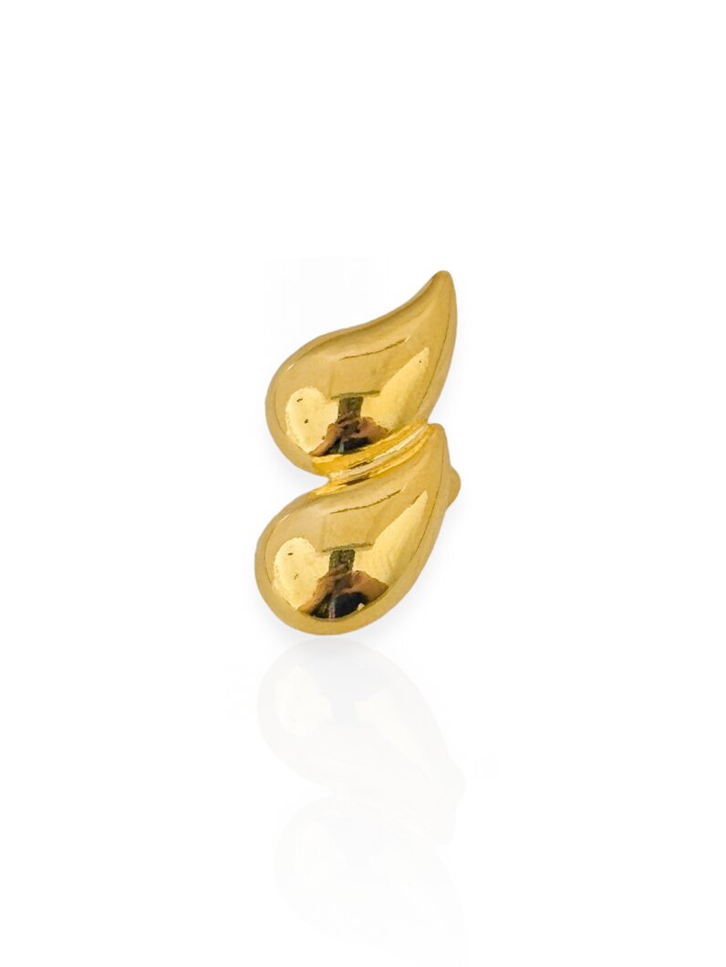 Piercing fake folheado a ouro 18k e Prata 925 Gota Vírgula Dupla P