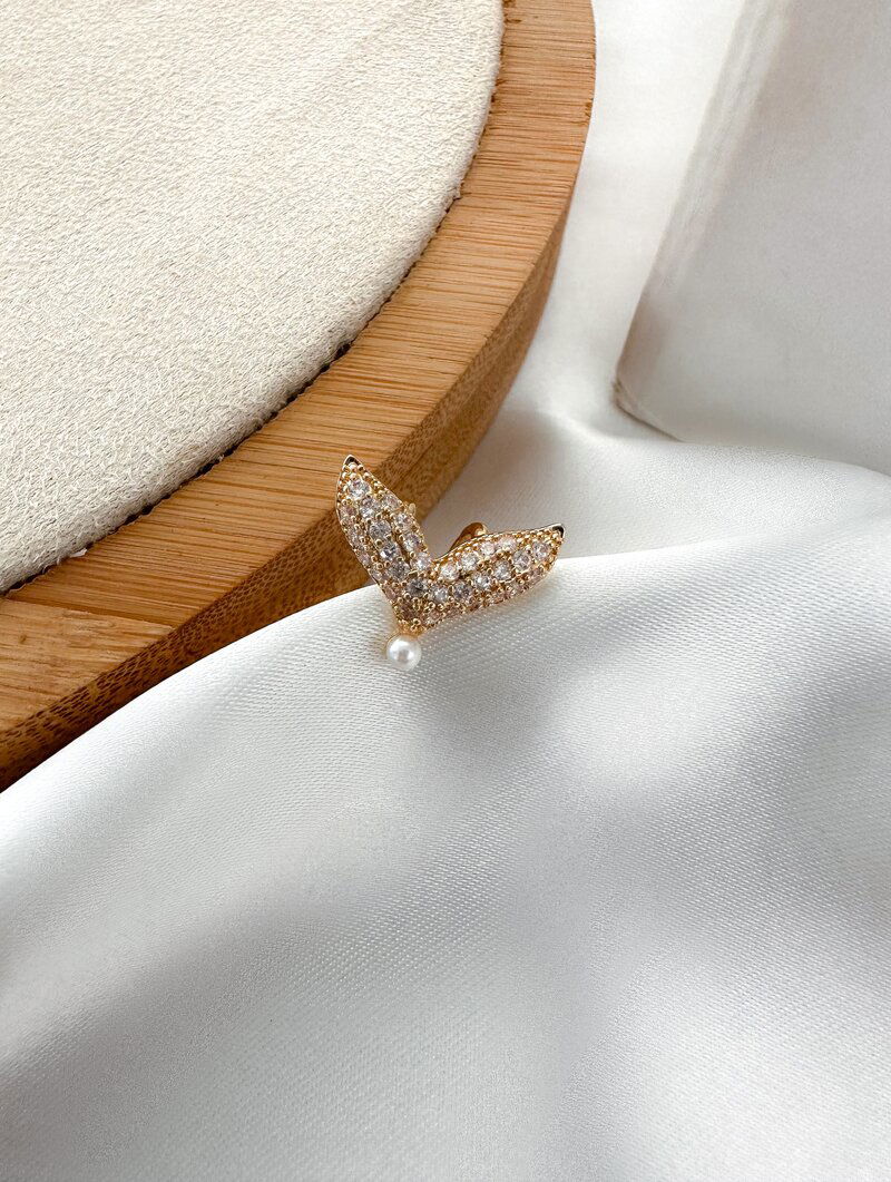 Piercing Fake Folheado a Ouro 18k e Prata Design Sereia