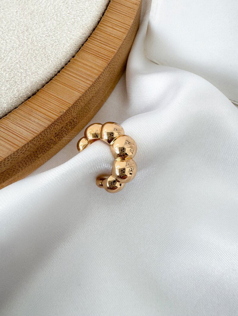Piercing Fake Folheado a Ouro 18k e Prata Esferas Lisas