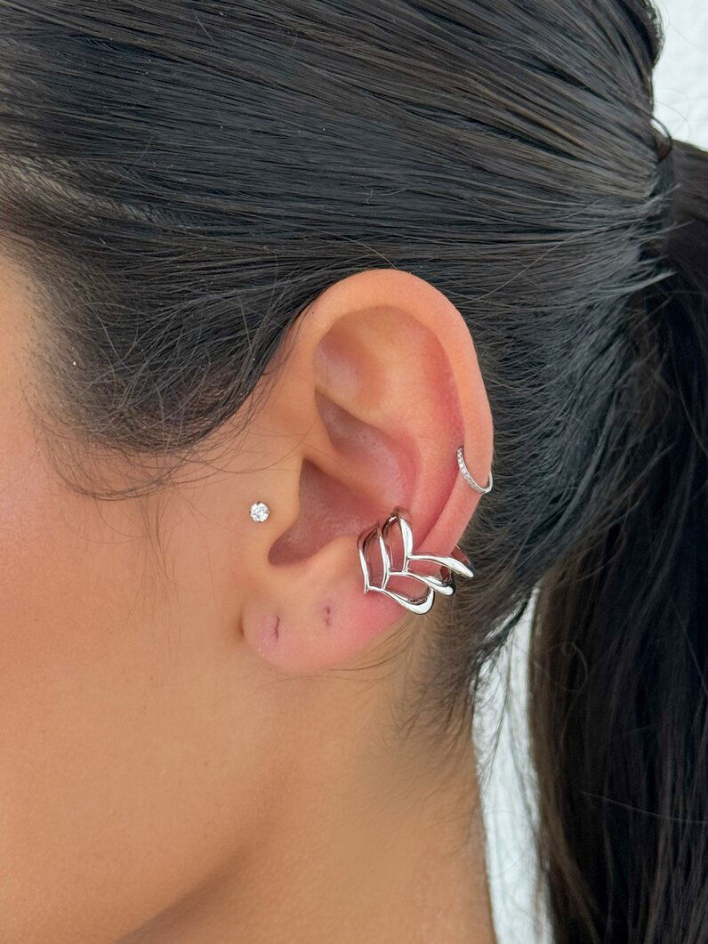 Piercing fake folheado a ouro 18k e Prata Fios