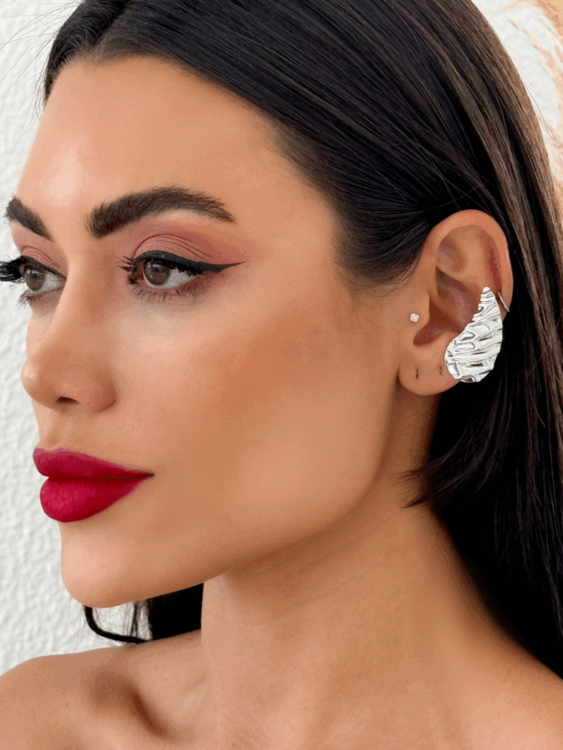 Piercing fake folheado a ouro 18k e Prata Gota Martelado