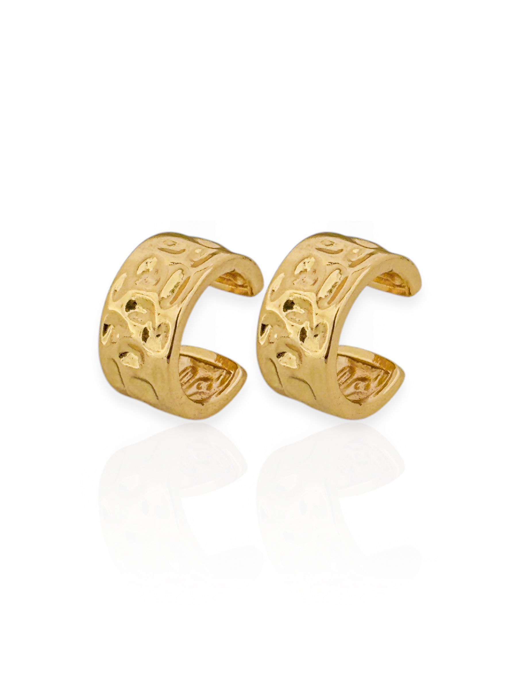 Piercing Fake Folheado a Ouro 18k e Prata Martelado