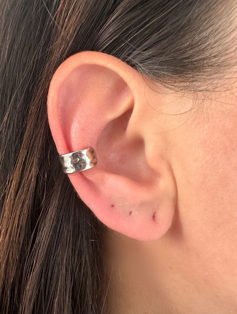 Piercing Fake Folheado a Ouro 18k e Prata Maxi Liso