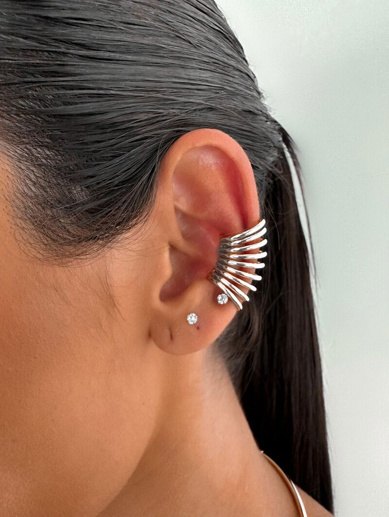 Piercing Fake Folheado a Ouro 18k e Prata Nove Fios