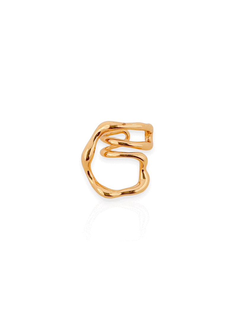 Piercing fake folheado a ouro 18k e Prata Orgânico martelado