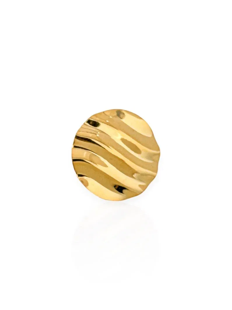 Piercing Folheado a Ouro 18K e Prata 925 Botton Martelado Ondulado